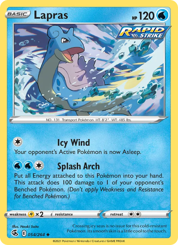 Kartu Lapras dari Fusion Strike, nomor 54/264