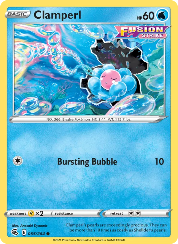 Kartu Clamperl dari Fusion Strike, nomor 65/264