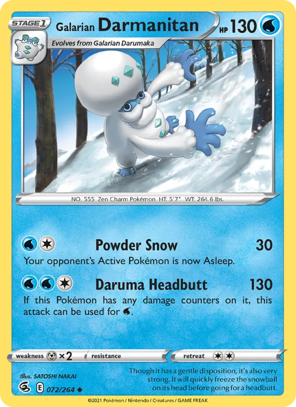 Kaart Galarian Darmanitan uit Fusion Strike, nummer 72/264
