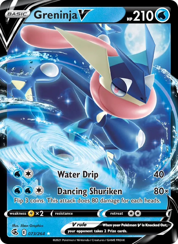 Kaart Greninja V uit Fusion Strike, nummer 73/264