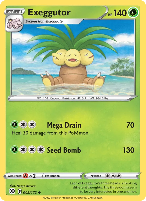 Kaart Exeggutor uit Brilliant Stars, nummer 002/172
