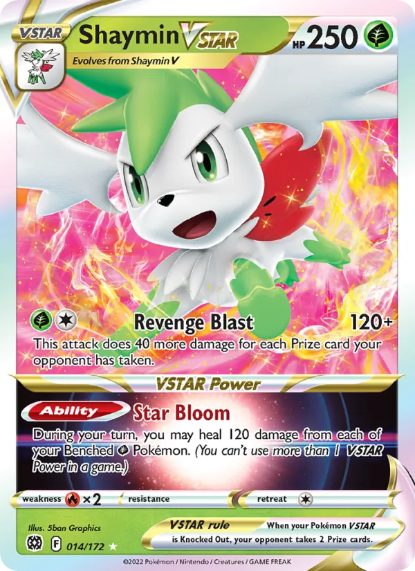 Kartu Shaymin VSTAR dari Brilliant Stars, nomor 014/172