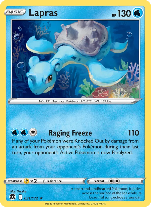 Kaart Lapras uit Brilliant Stars, nummer 031/172