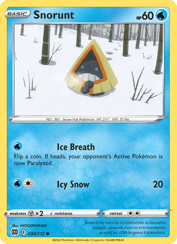 Kaart Snorunt uit Brilliant Stars, nummer 034/172