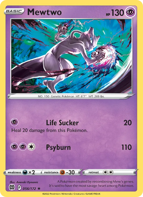 Kaart Mewtwo uit Brilliant Stars, nummer 056/172