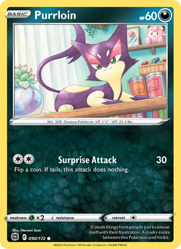 Kartu Purrloin dari Brilliant Stars, nomor 090/172