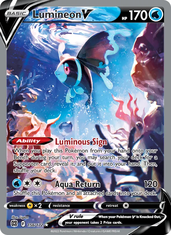 Lumineon V card from Brilliant Stars, number 156/172