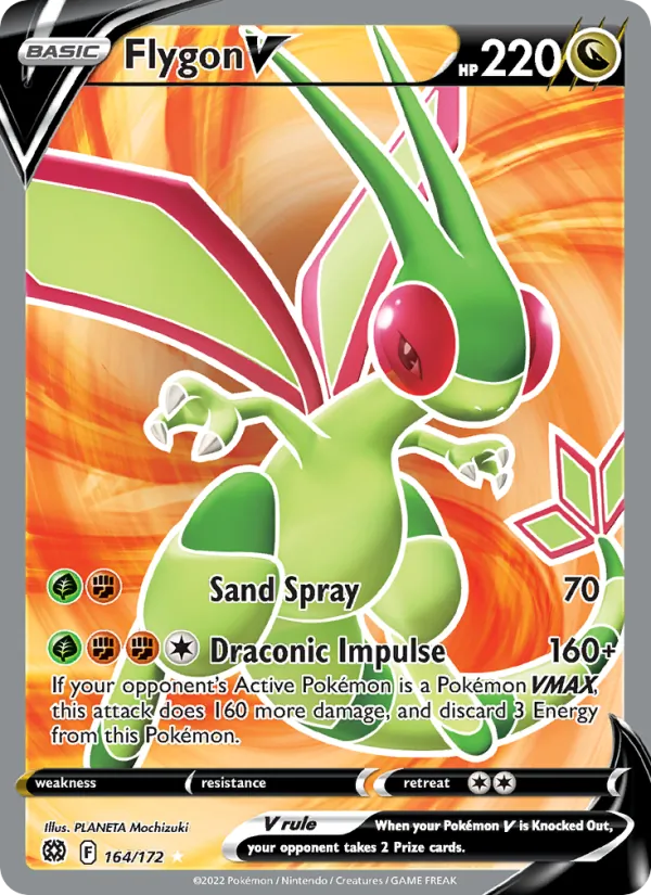 Kaart Flygon V uit Brilliant Stars, nummer 164/172