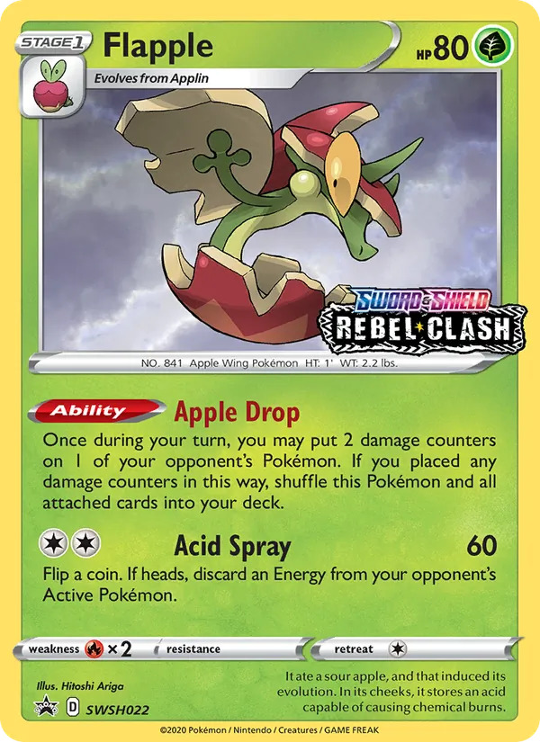 Flapple card from SWSH Black Star Promos, number SWSH022/307