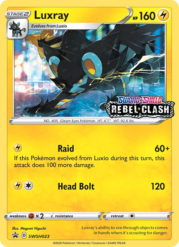 Luxray card from SWSH Black Star Promos, number SWSH023/307