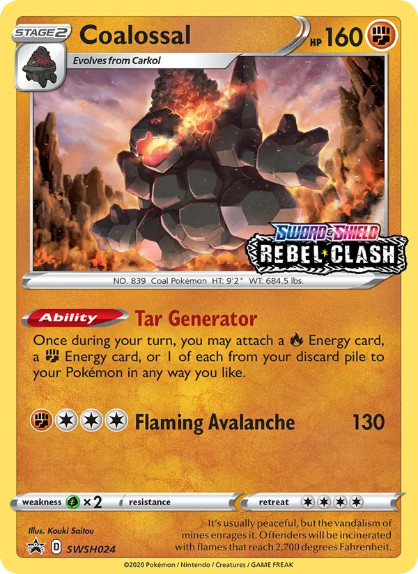 Coalossal card from SWSH Black Star Promos, number SWSH024/307