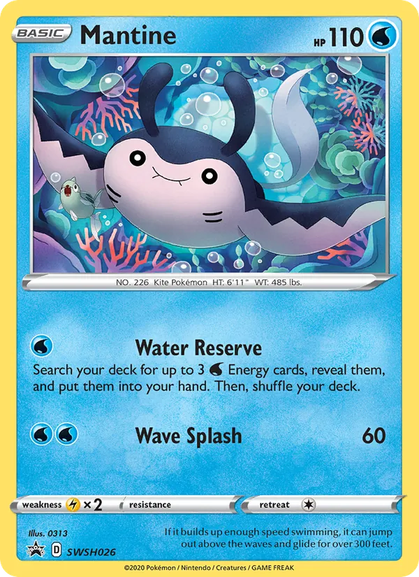 Kaart Mantine uit SWSH Black Star Promos, nummer SWSH026/307