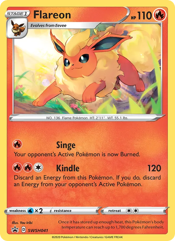 Flareon card from SWSH Black Star Promos, number SWSH041/307