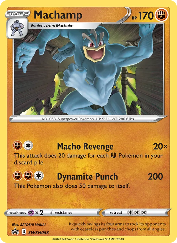 Kartu Machamp dari SWSH Black Star Promos, nomor SWSH053/307