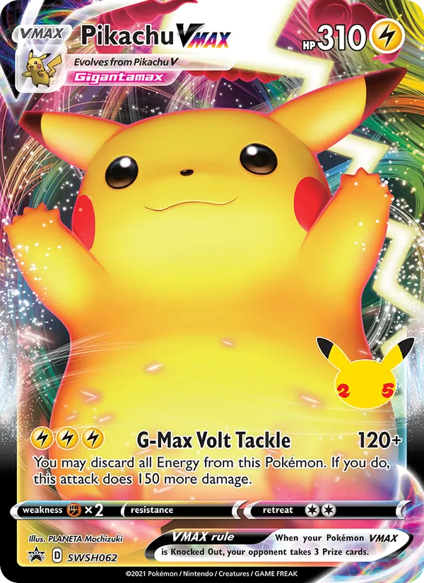 Pikachu VMAX card from SWSH Black Star Promos, number SWSH062/307