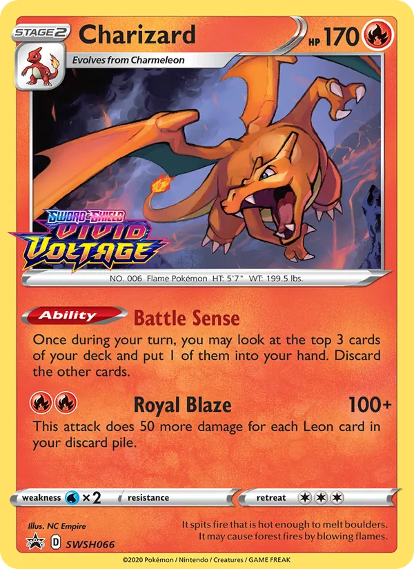 Charizard card from SWSH Black Star Promos, number SWSH066/307