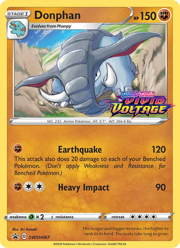 Donphan card from SWSH Black Star Promos, number SWSH067/307