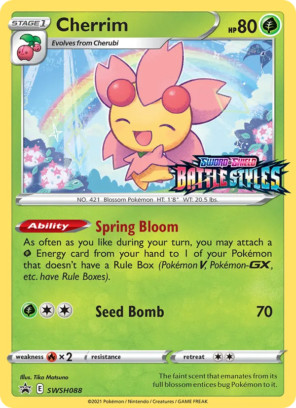 Cherrim card from SWSH Black Star Promos, number SWSH088/307