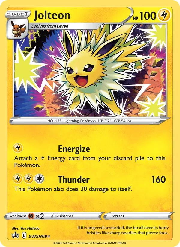 Kartu Jolteon dari SWSH Black Star Promos, nomor SWSH094/307