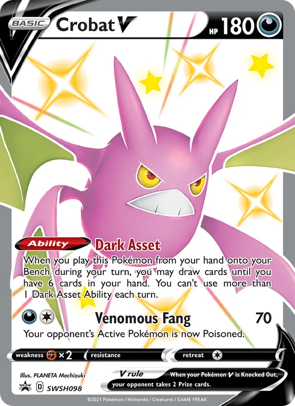 Kaart Crobat V uit SWSH Black Star Promos, nummer SWSH098/307