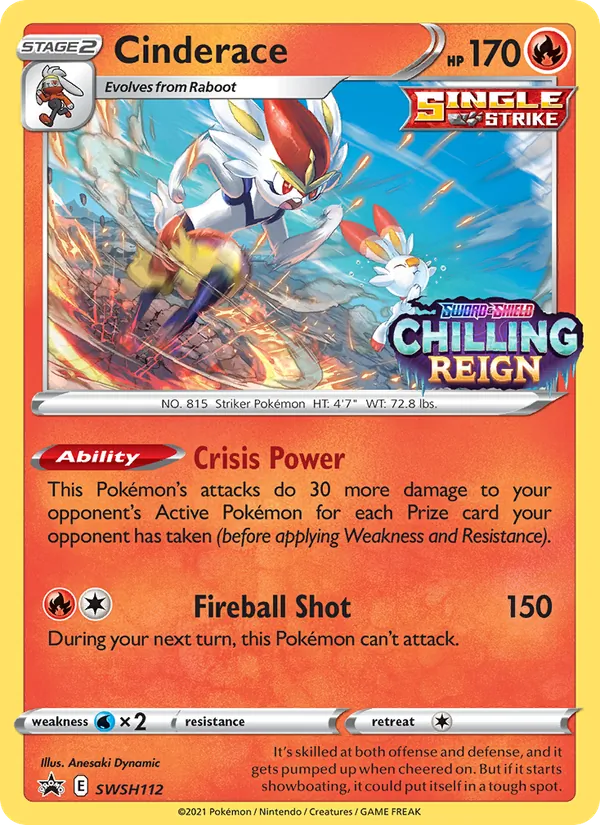 Cinderace card from SWSH Black Star Promos, number SWSH112/307