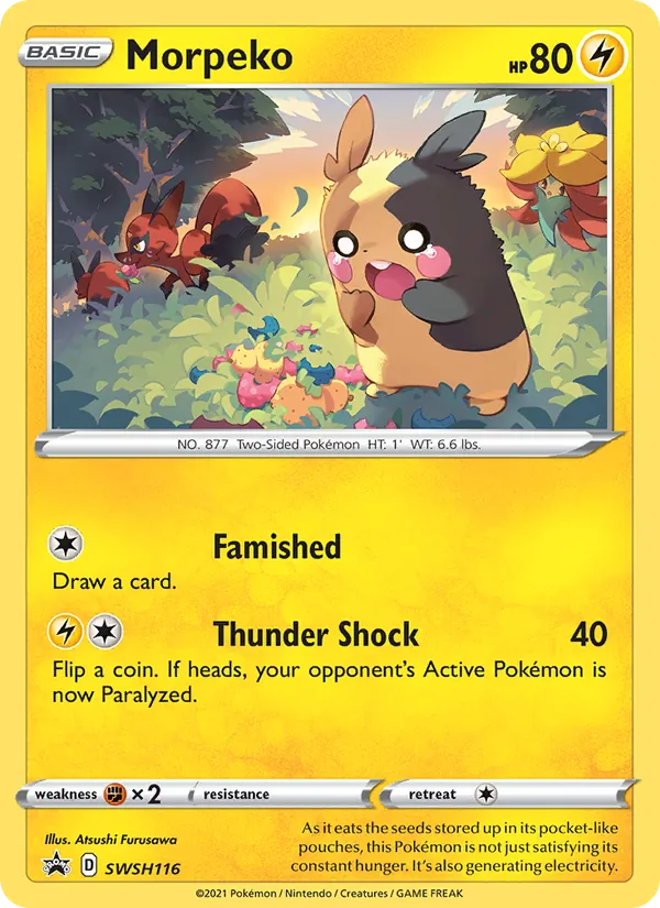 Morpeko card from SWSH Black Star Promos, number SWSH116/307