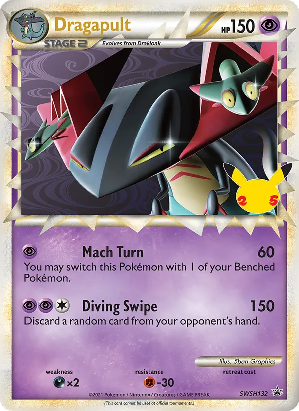Kartu Dragapult dari SWSH Black Star Promos, nomor SWSH132/307