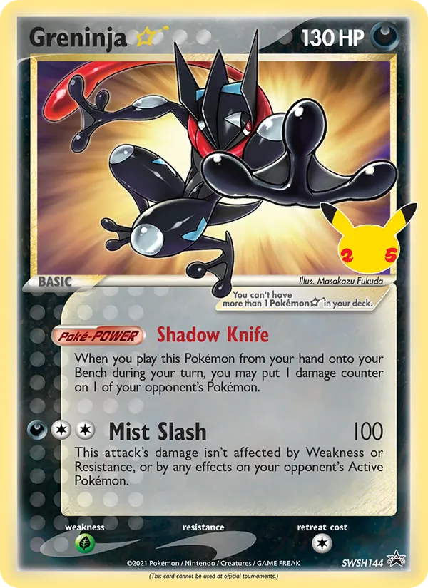 Kartu Greninja ☆ dari SWSH Black Star Promos, nomor SWSH144/307