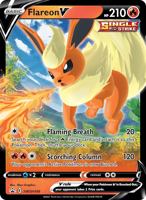 Kartu Flareon V dari SWSH Black Star Promos, nomor SWSH149/307