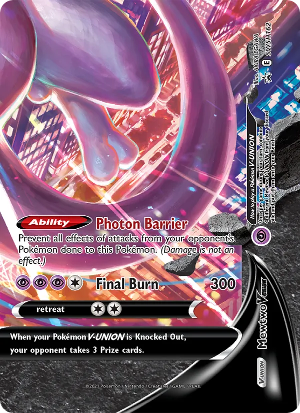 Mewtwo V-UNION card from SWSH Black Star Promos, number SWSH162/307