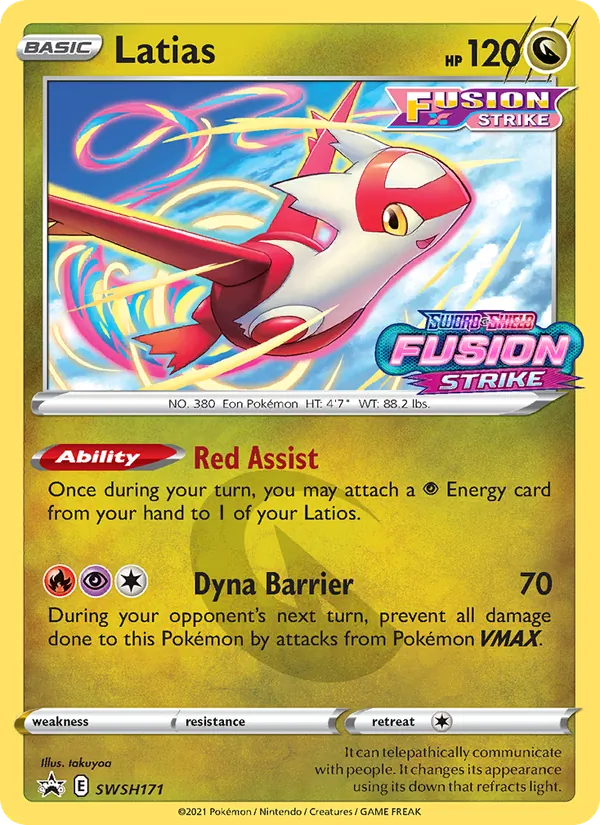 Latias card from SWSH Black Star Promos, number SWSH171/307