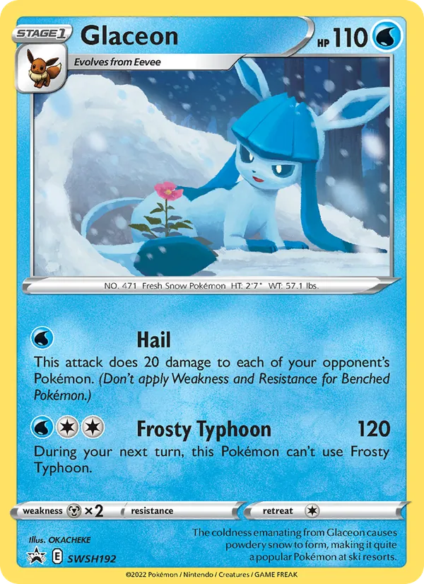 Kaart Glaceon uit SWSH Black Star Promos, nummer SWSH192/307