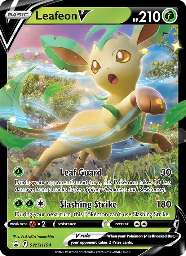 Kartu Leafeon V dari SWSH Black Star Promos, nomor SWSH194/307