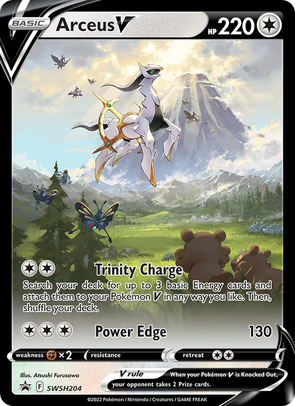 Arceus V card from SWSH Black Star Promos, number SWSH204/307