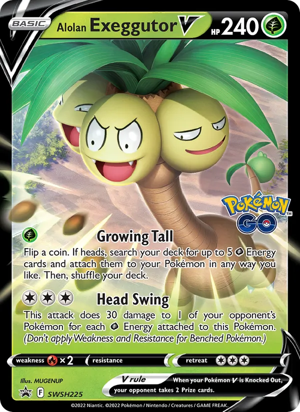 Kartu Alolan Exeggutor V dari SWSH Black Star Promos, nomor SWSH225/307