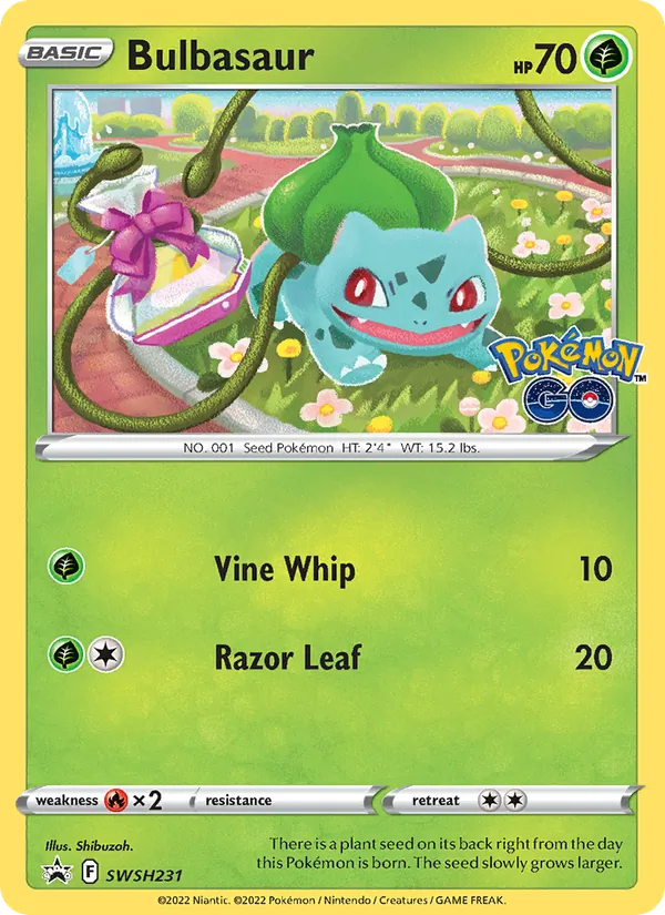 Kaart Bulbasaur uit SWSH Black Star Promos, nummer SWSH231/307