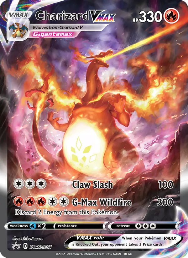Charizard VMAX card from SWSH Black Star Promos, number SWSH261/307