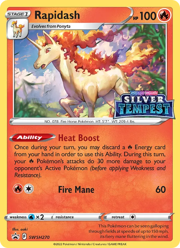 Kaart Rapidash uit SWSH Black Star Promos, nummer SWSH270/307