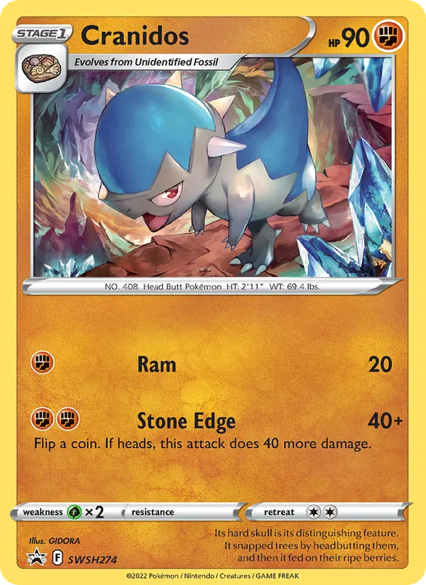Kartu Cranidos dari SWSH Black Star Promos, nomor SWSH274/307
