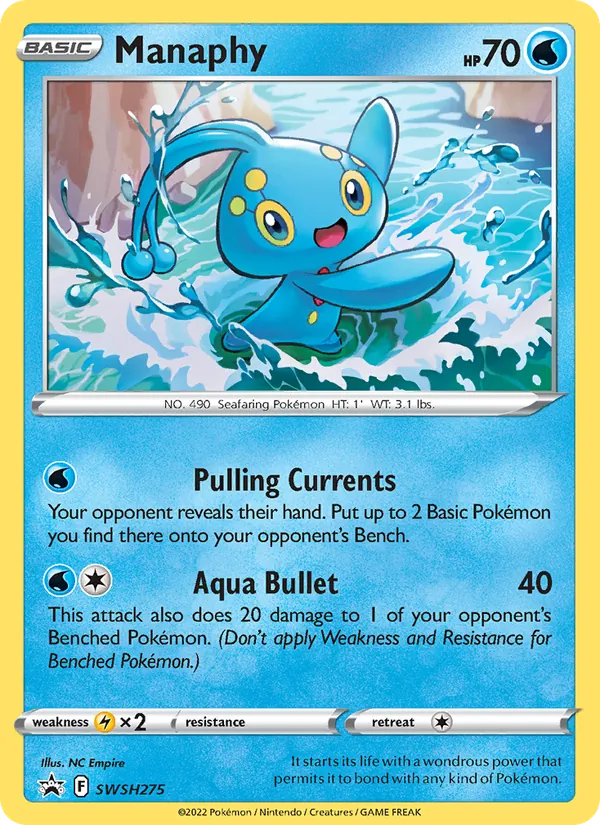 Kaart Manaphy uit SWSH Black Star Promos, nummer SWSH275/307