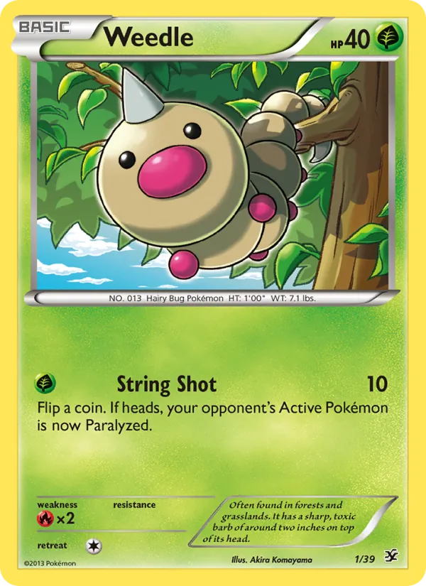 Carta Weedle de la expansión Kalos Starter Set, número 1/39