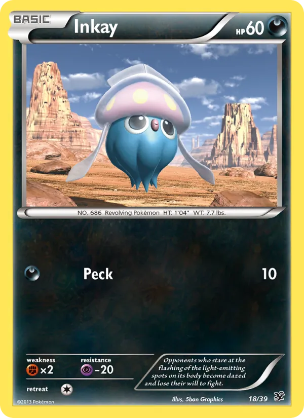 Inkay card from Kalos Starter Set, number 18/39