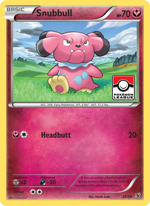 Snubbull card from Kalos Starter Set, number 22/39