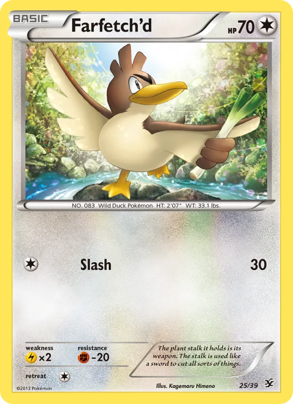 Kartu Farfetch'd dari Kalos Starter Set, nomor 25/39