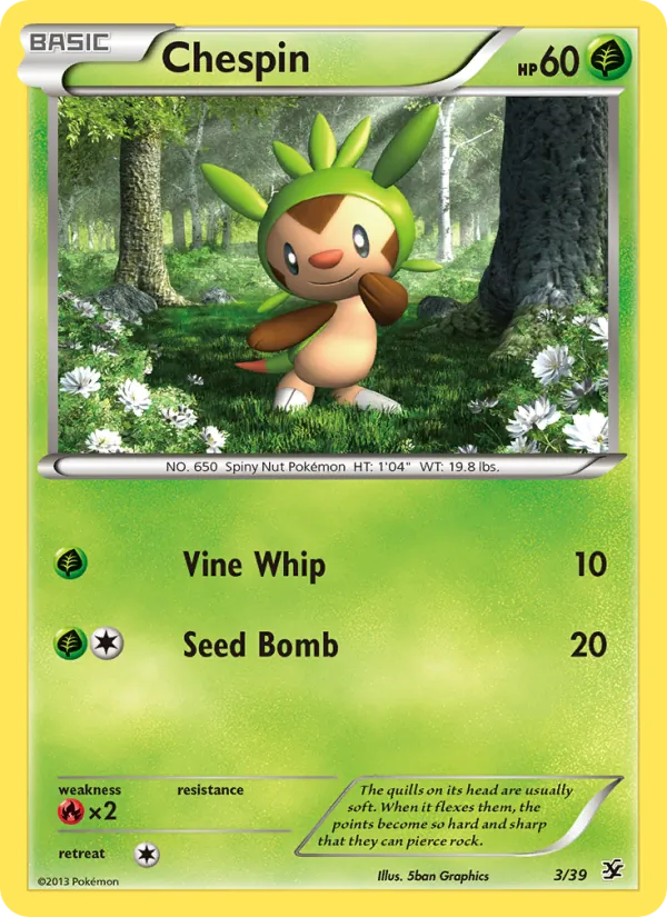 Kaart Chespin uit Kalos Starter Set, nummer 3/39