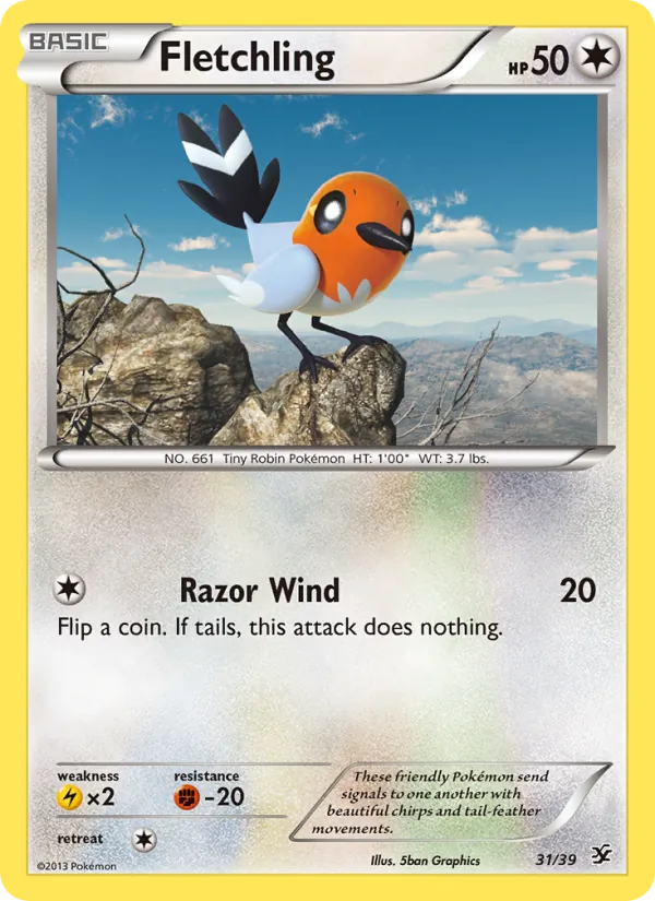Kaart Fletchling uit Kalos Starter Set, nummer 31/39