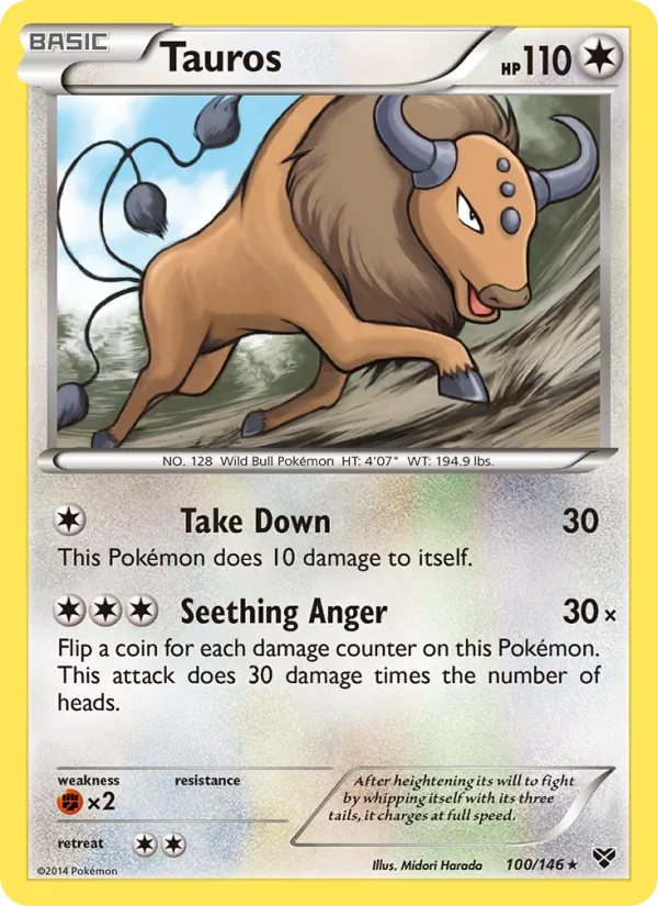Kaart Tauros uit XY, nummer 100/146