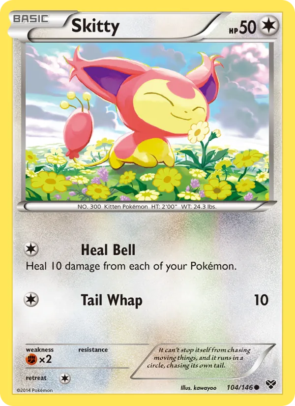 Kaart Skitty uit XY, nummer 104/146