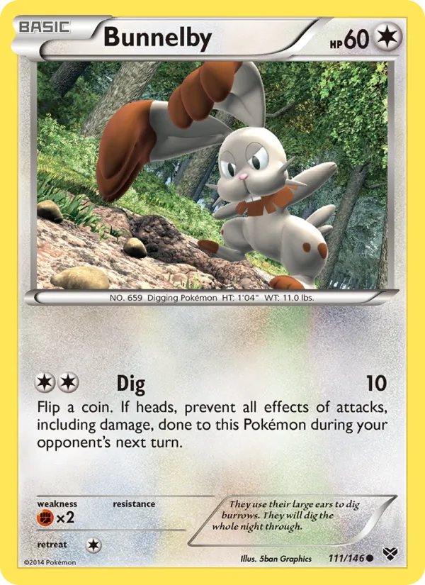 Kartu Bunnelby dari XY, nomor 111/146