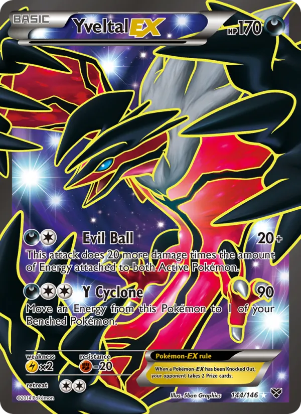 Kartu Yveltal EX dari XY, nomor 144/146